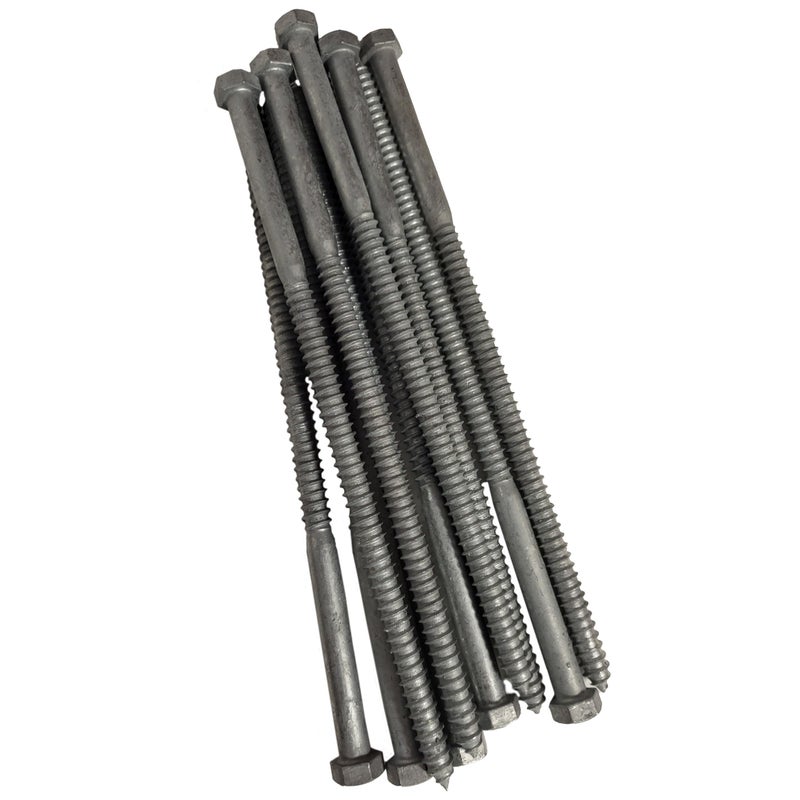 Decorex Hardware 1/2" x 12" Lag Bolt Screws â€“ HDG Hot Dip Galvanized Hex Head Structural Lag Screws | Extra-Long A307 Timber Bolts for Exterior Wood Construction | 10pcs Box - Image 1